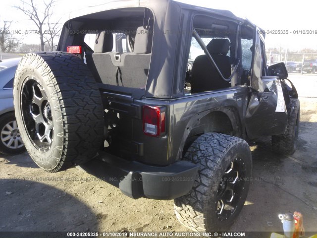 1C4AJWAG7EL299282 - 2014 JEEP WRANGLER SPORT GRAY photo 4