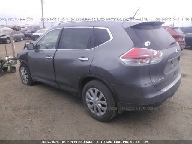 KNMAT2MT8GP681943 - 2016 NISSAN ROGUE S/SL/SV GRAY photo 3