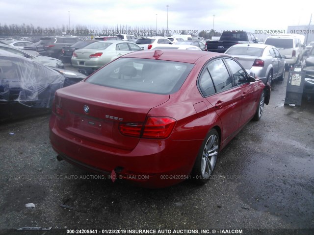 WBA3D3C51EK156454 - 2014 BMW 328 D RED photo 4