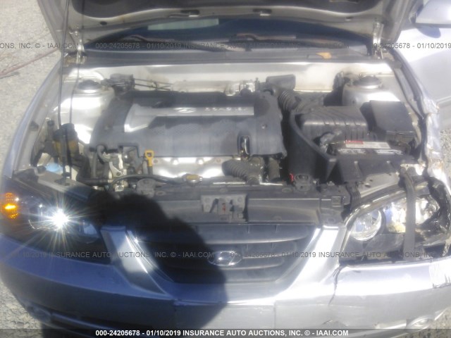 KMHDN46D25U995199 - 2005 HYUNDAI ELANTRA GLS/GT SILVER photo 10