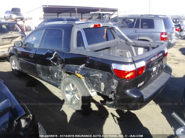 4S4BT63C266102877 - 2006 SUBARU BAJA TURBO BLACK photo 3