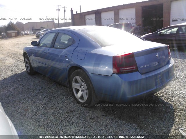 2B3KA43H87H709085 - 2007 DODGE CHARGER SE/SXT BLUE photo 3