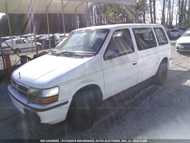 2B4GD45R2MR208407 - 1991 DODGE CARAVAN SE WHITE photo 2