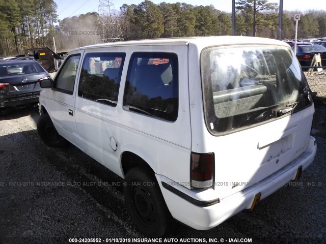 2B4GD45R2MR208407 - 1991 DODGE CARAVAN SE WHITE photo 3