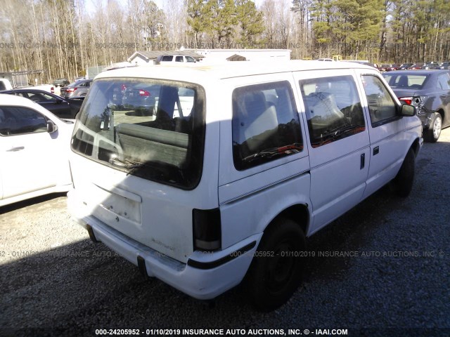 2B4GD45R2MR208407 - 1991 DODGE CARAVAN SE WHITE photo 4