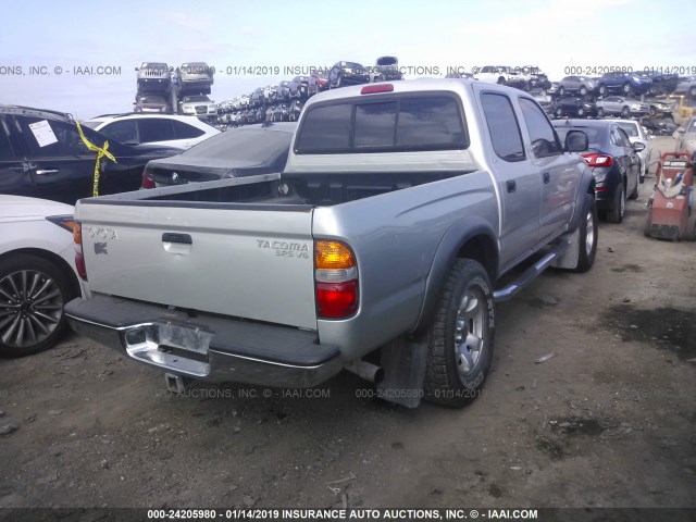 5TEHN72N42Z012466 - 2002 TOYOTA TACOMA DOUBLE CAB 银色 照片 4