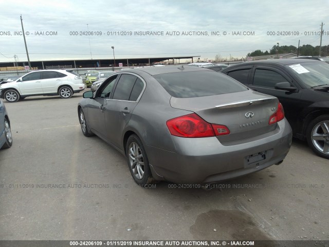JNKBV61E08M218319 - 2008 INFINITI G35 GRAY photo 3