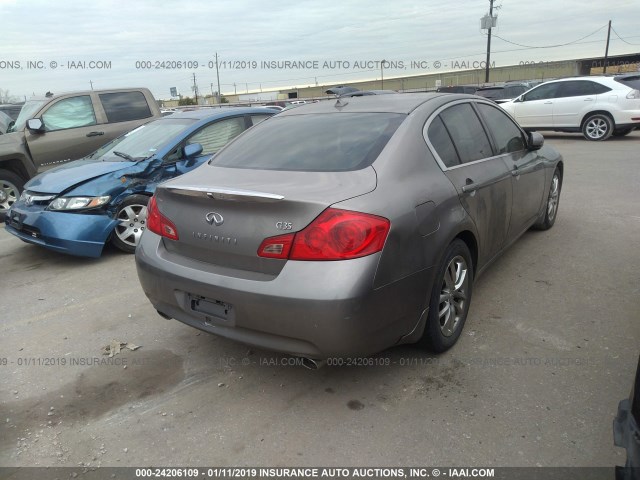 JNKBV61E08M218319 - 2008 INFINITI G35 GRAY photo 4