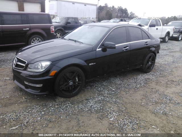 WDDGF7HB2CA642297 - 2012 MERCEDES-BENZ C 63 AMG BLACK photo 2