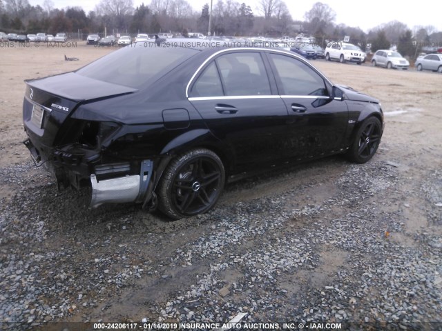 WDDGF7HB2CA642297 - 2012 MERCEDES-BENZ C 63 AMG BLACK photo 4