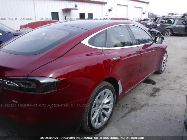 5YJSA1E21HF191379 - 2017 TESLA MODEL S RED photo 4