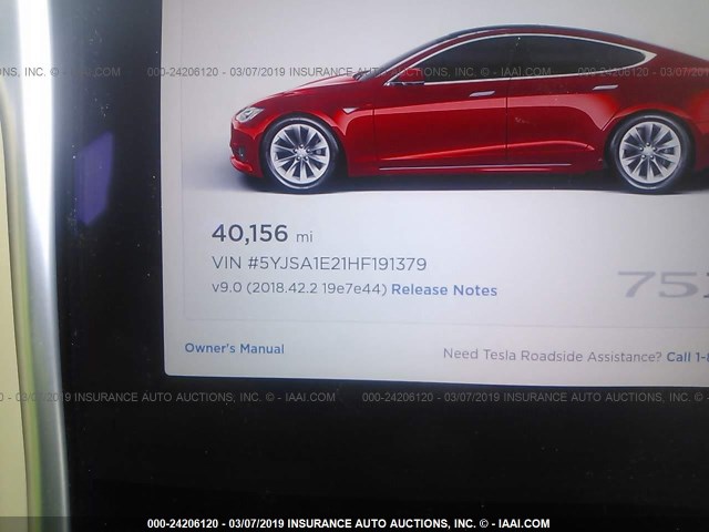 5YJSA1E21HF191379 - 2017 TESLA MODEL S RED photo 7