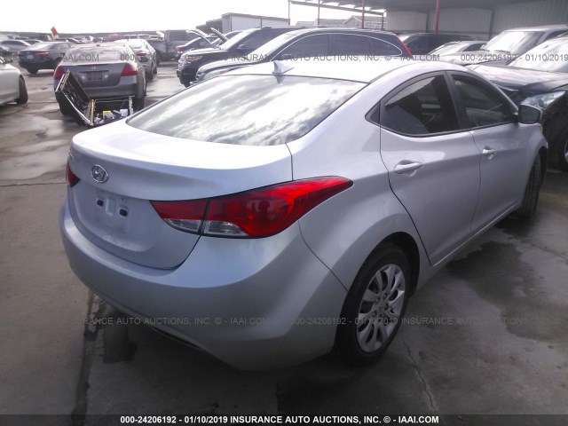 5NPDH4AEXBH060174 - 2011 HYUNDAI ELANTRA GLS/LIMITED SILVER photo 4