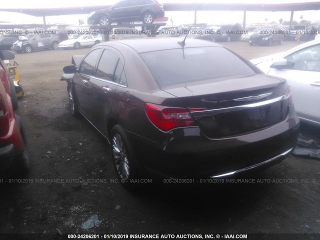 1C3CCBCGXCN226910 - 2012 CHRYSLER 200 LIMITED BROWN photo 3