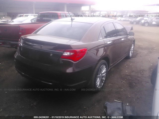1C3CCBCGXCN226910 - 2012 CHRYSLER 200 LIMITED BROWN photo 4