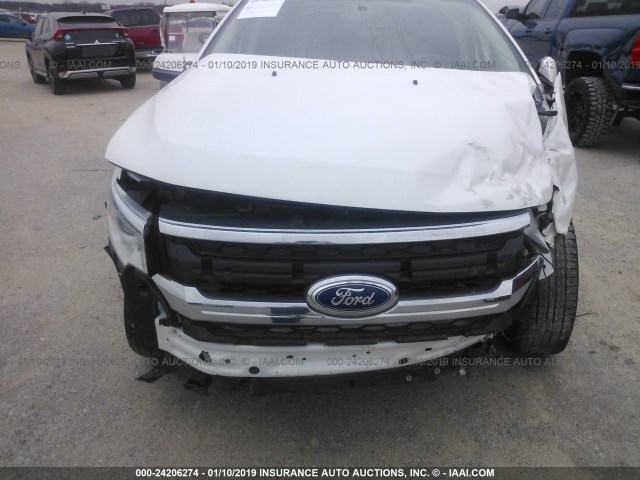 2FMDK3JC8DBA58038 - 2013 FORD EDGE SEL WHITE photo 6