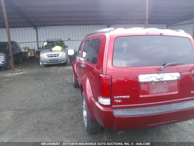 1D8GT58627W678608 - 2007 DODGE NITRO R/T RED photo 3