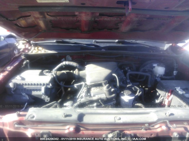 5TFSX5EN0HX050941 - 2017 TOYOTA TACOMA ACCESS CAB/SR/SR5 წითელი ფოტო 10