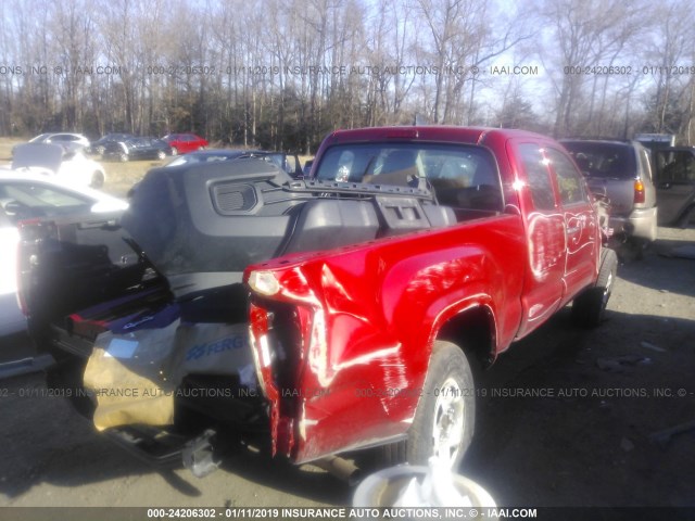 5TFSX5EN0HX050941 - 2017 TOYOTA TACOMA ACCESS CAB/SR/SR5 RED photo 4