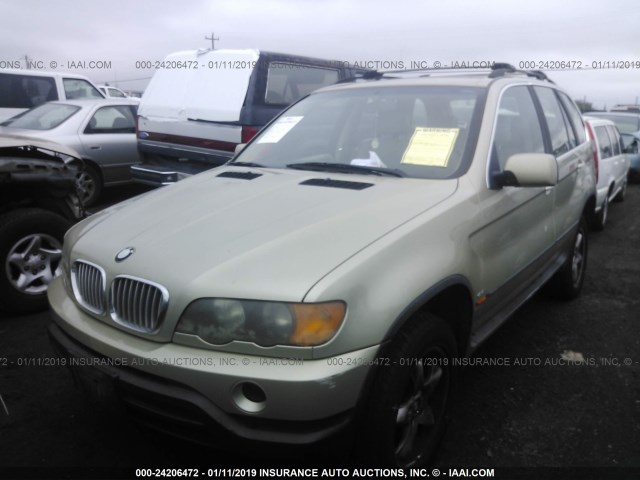 WBAFB3342YLH03047 - 2000 BMW X5 4.4I GOLD photo 2