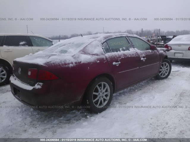 1G4HD57298U114221 - 2008 BUICK LUCERNE CXL RED photo 4