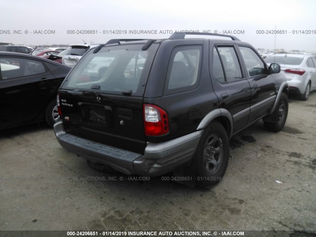 4S2CK58W9Y4314963 - 2000 ISUZU RODEO S/LS/LSE BLACK photo 4