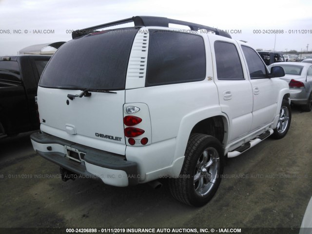 1GNEK13Z24R113604 - 2004 CHEVROLET TAHOE K1500 WHITE photo 4