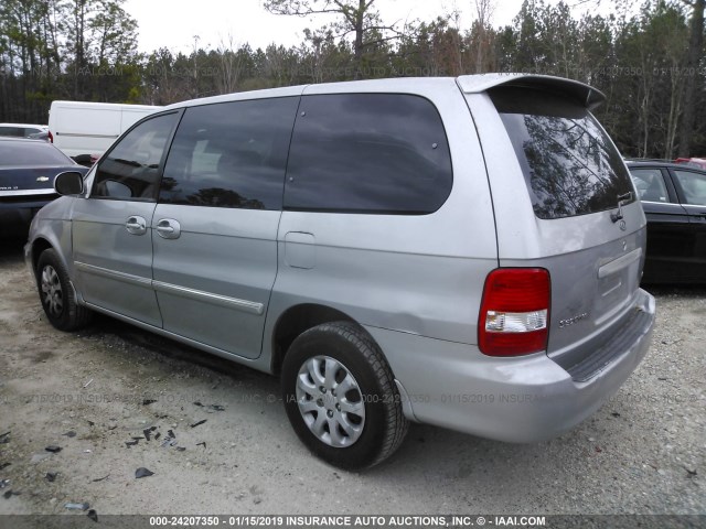 KNDUP132756727155 - 2005 KIA SEDONA EX/LX SILVER photo 3