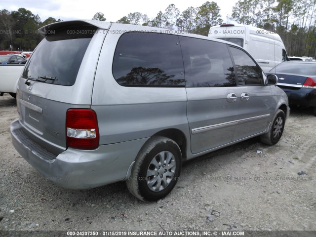 KNDUP132756727155 - 2005 KIA SEDONA EX/LX SILVER photo 4