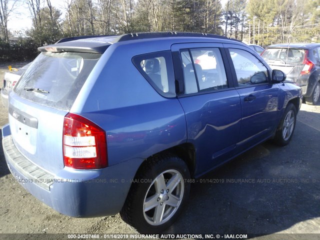 1J8FT47W87D211039 - 2007 JEEP COMPASS BLUE photo 4