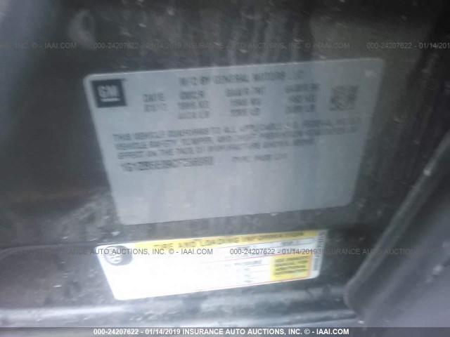 1G1ZB5E09CF266960 - 2012 CHEVROLET MALIBU LS ნაცრისფერი ფოტო 9