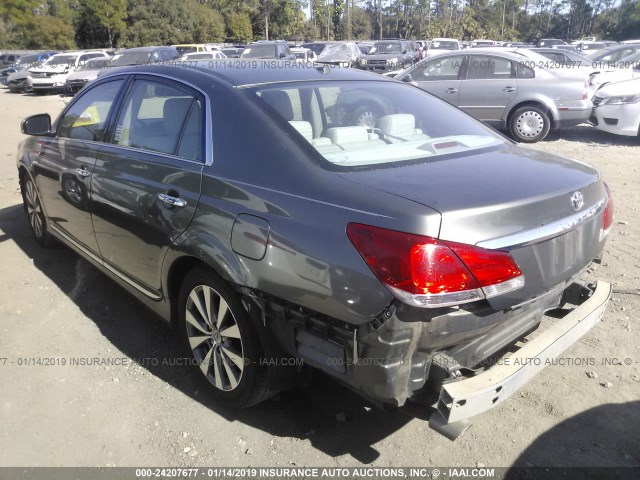 4T1BK3DB2BU403047 - 2011 TOYOTA AVALON LIMITED GRAY photo 3