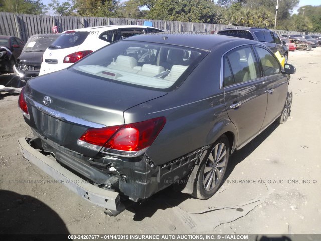 4T1BK3DB2BU403047 - 2011 TOYOTA AVALON LIMITED GRAY photo 4