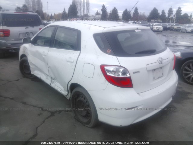 2T1KU40E79C185649 - 2009 TOYOTA COROLLA MATRIX  WHITE photo 3