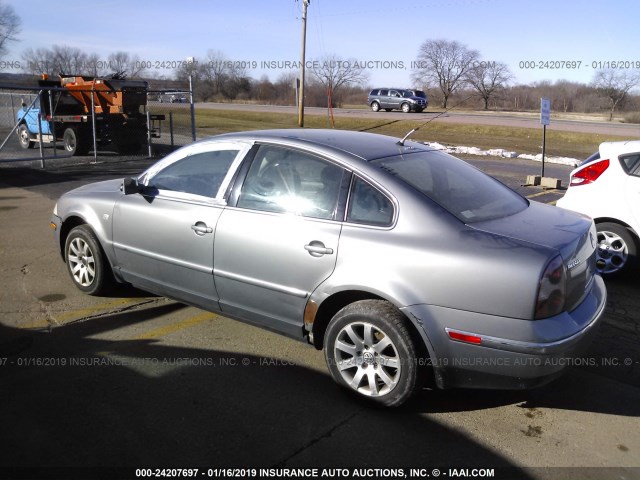 WVWPD63B32P442560 - 2002 VOLKSWAGEN PASSAT GLS GRAY photo 3