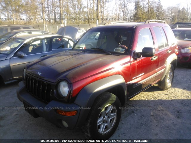 1J4GL48KX3W632924 - 2003 JEEP LIBERTY SPORT/FREEDOM MAROON photo 2