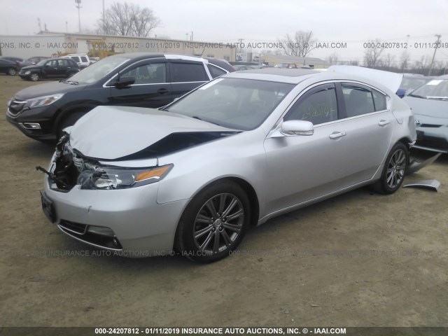 19UUA8F3XEA000590 - 2014 ACURA TL SE SILVER photo 2