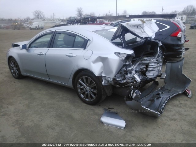 19UUA8F3XEA000590 - 2014 ACURA TL SE SILVER photo 3