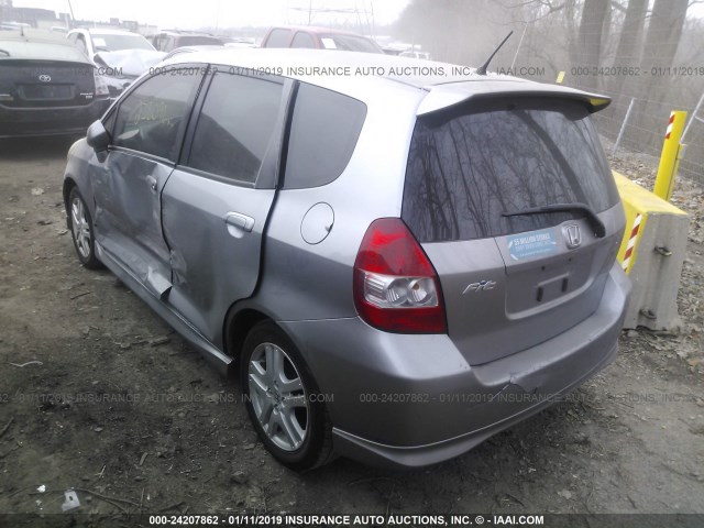 JHMGD386X7S059616 - 2007 HONDA FIT S GRAY photo 3