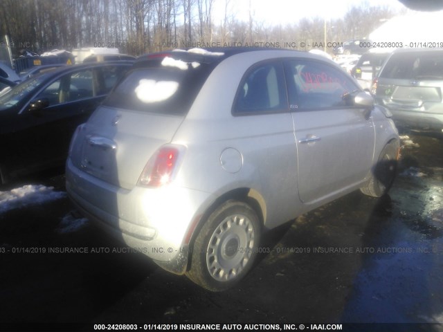 3C3CFFDR4CT366756 - 2012 FIAT 500 POP SILVER photo 4