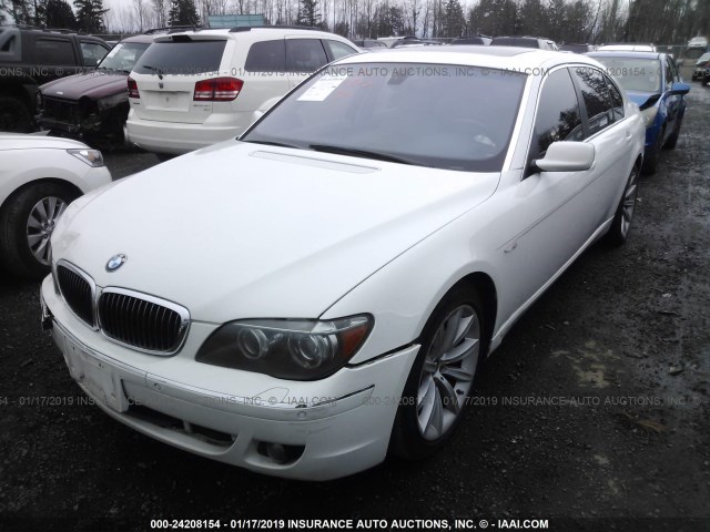 WBAHN83597DT70986 - 2007 BMW 750 WHITE photo 2