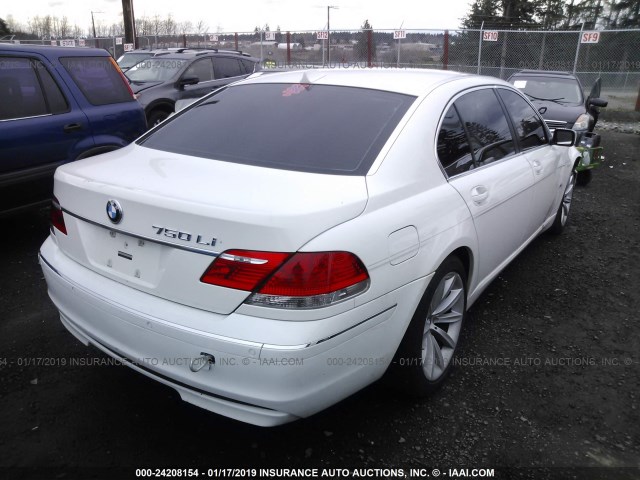 WBAHN83597DT70986 - 2007 BMW 750 WHITE photo 4