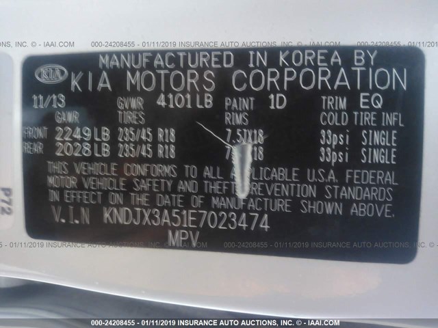 KNDJX3A51E7023474 - 2014 KIA SOUL ! Ağ foto 9
