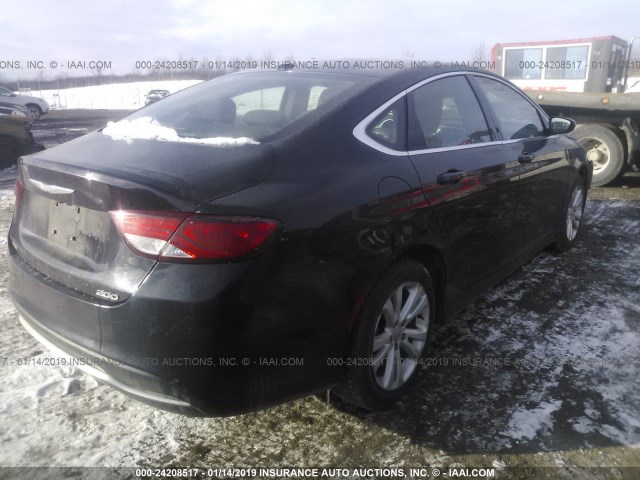 1C3CCCAB0GN105693 - 2016 CHRYSLER 200 LIMITED BLACK photo 4