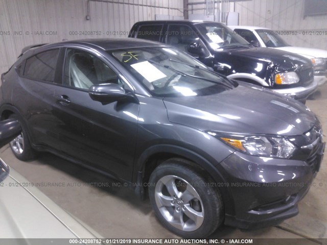 3CZRU6H5XGM744768 - 2016 HONDA HR-V EX GRAY photo 1