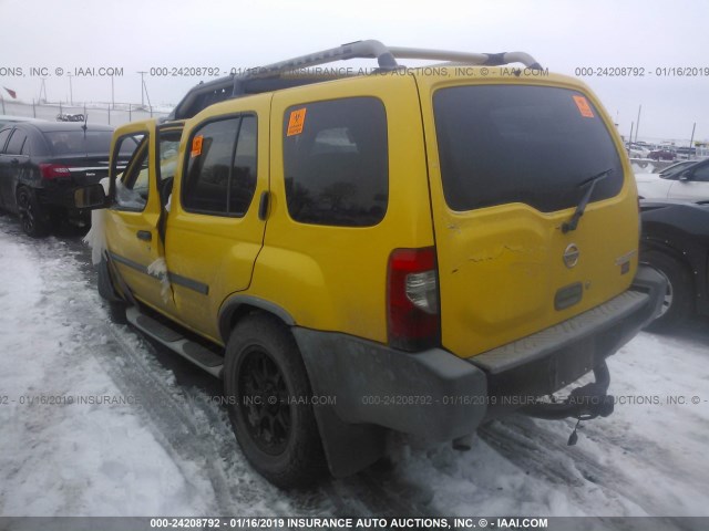 5N1ED28Y44C636002 - 2004 NISSAN XTERRA XE/SE YELLOW photo 3