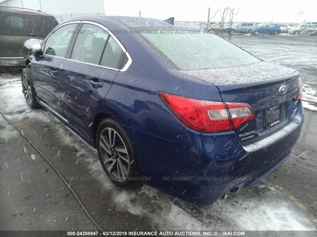 4S3BNAS64H3052047 - 2017 SUBARU LEGACY SPORT BLUE photo 3