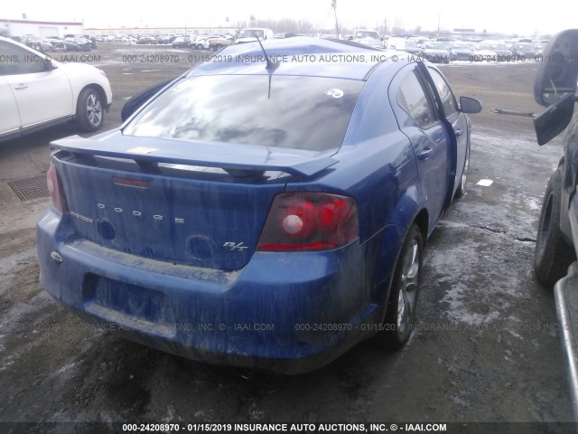 1C3CDZBG4EN136646 - 2014 DODGE AVENGER R/T BLUE photo 4