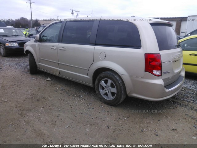 2C4RDGCG8DR528491 - 2013 DODGE GRAND CARAVAN SXT GOLD photo 3