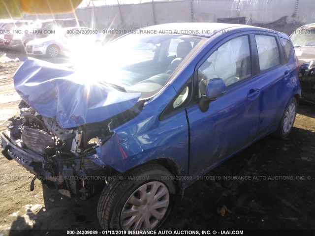 3N1CE2CP8EL402798 - 2014 NISSAN VERSA NOTE S/S PLUS/SV/SL BLUE photo 2